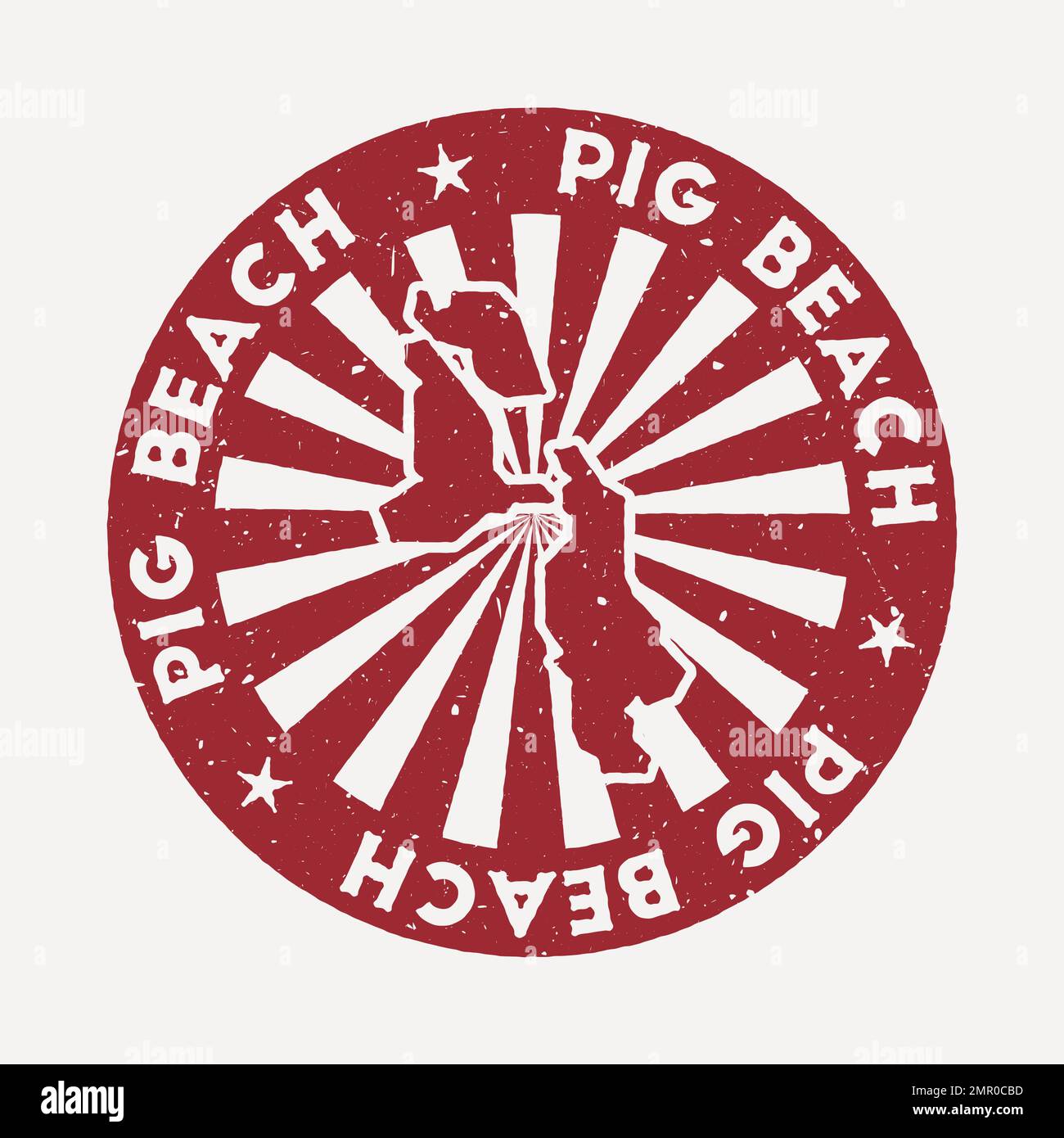 Pig beach stamp Stock Vector Images - Alamy
