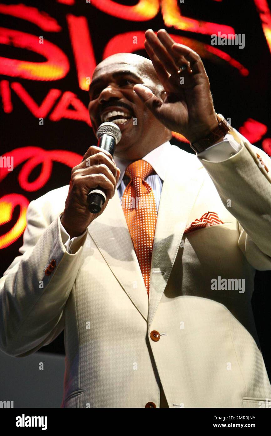 Comedian Steve Harvey performs live on stage during the 2010