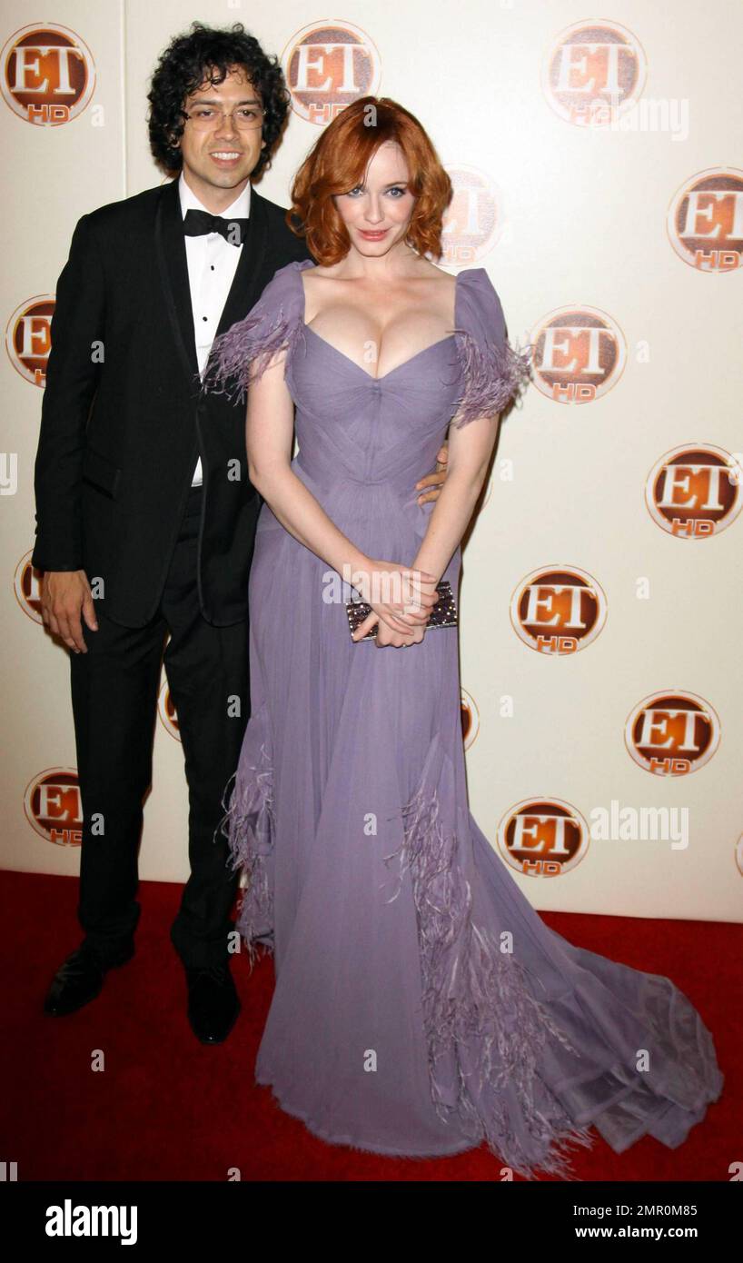 Christina Hendricks with her husband Geoffrey Arend at the