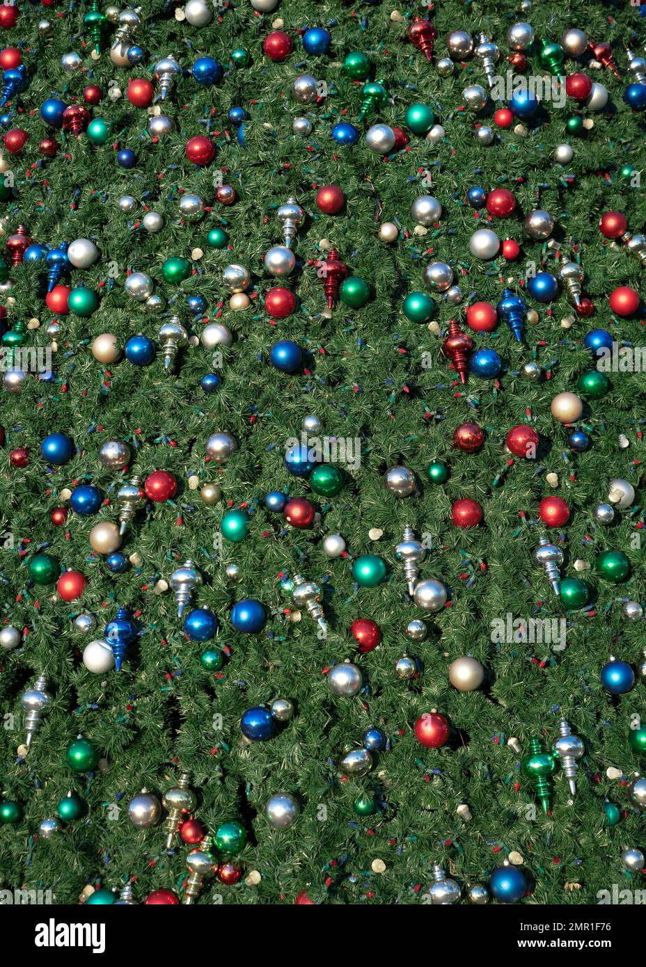 Decorated Christmas tree detail. Stock Photo