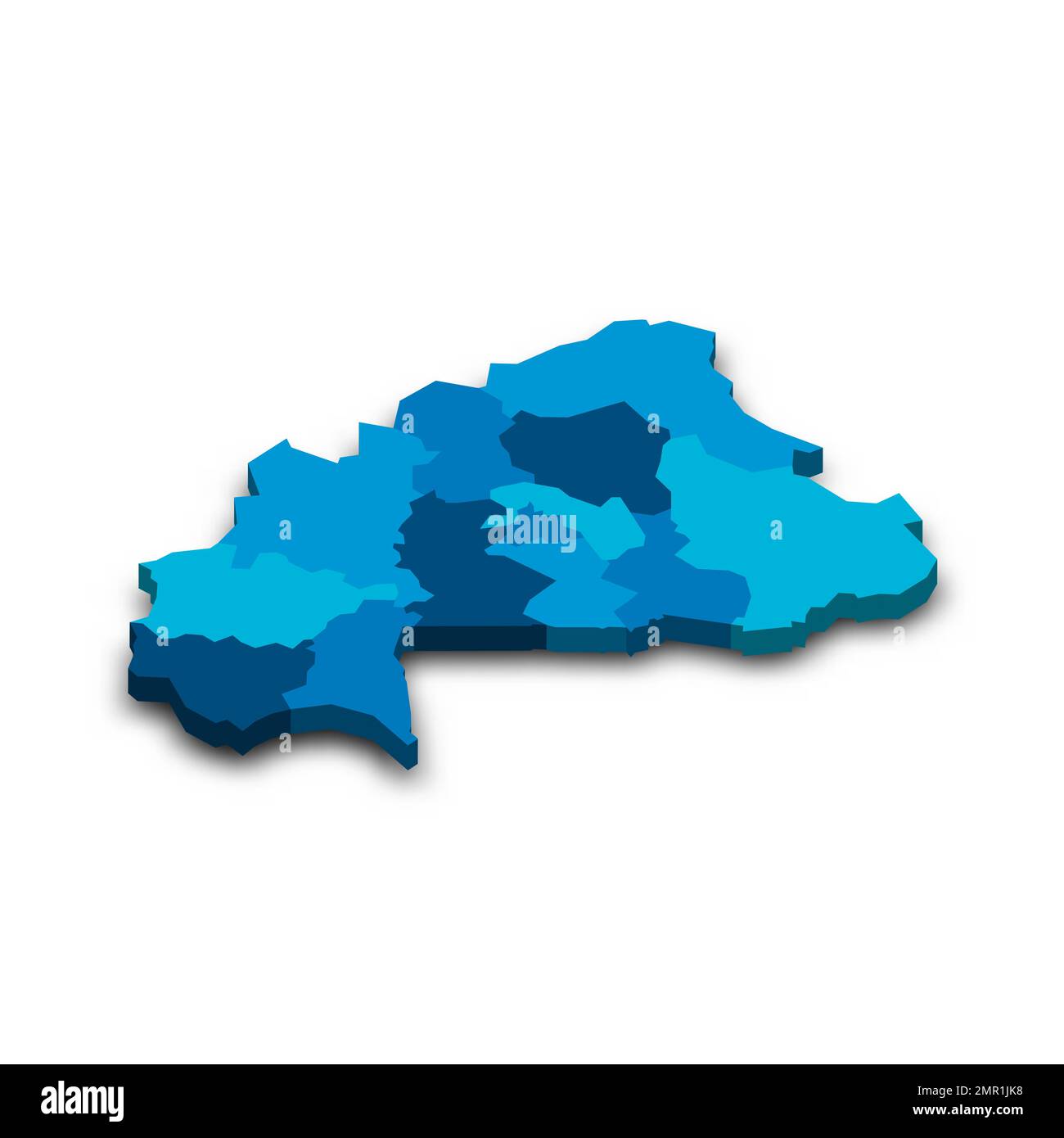 Burkina Faso political map of administrative divisions Stock Vector