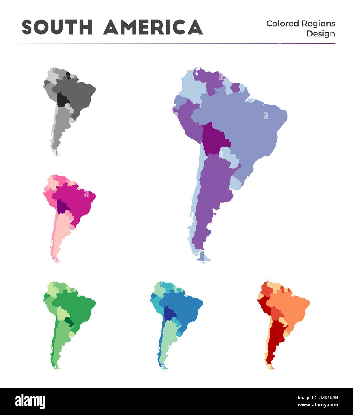 South America map collection. Borders of South America for your
