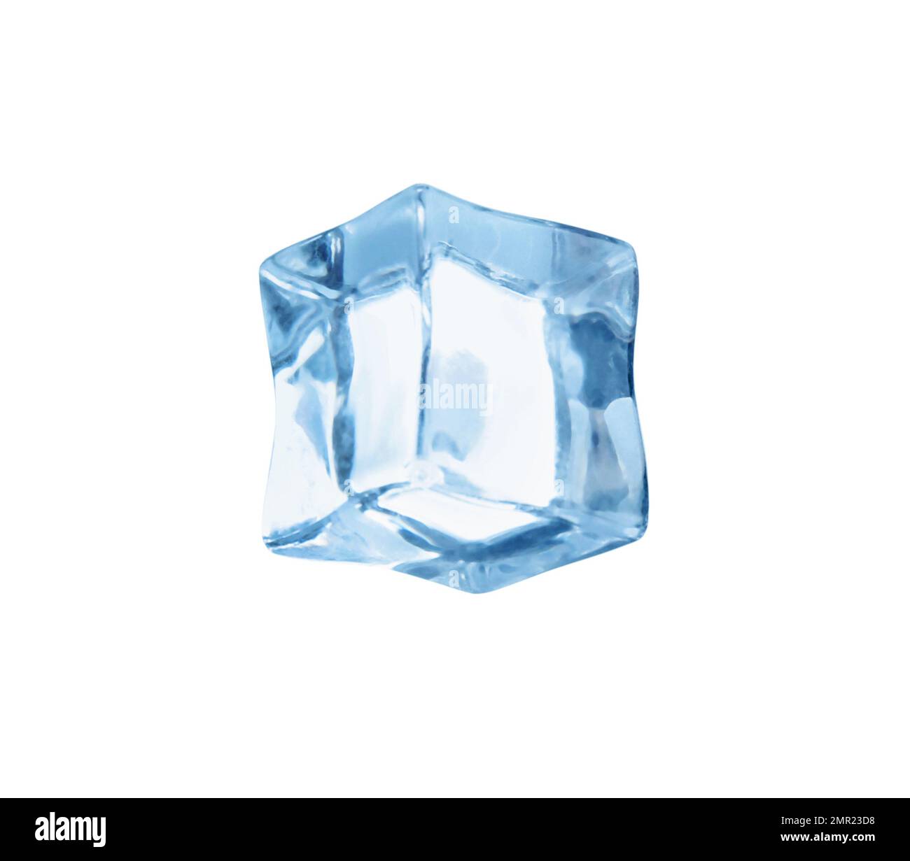 Crystal clear ice cube isolated on white Stock Photo Alamy