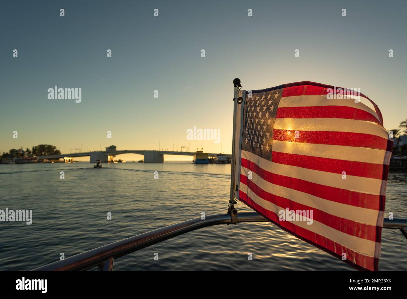 pirate sailing ship in the gulf of Mexico, Florida USA at sunset on