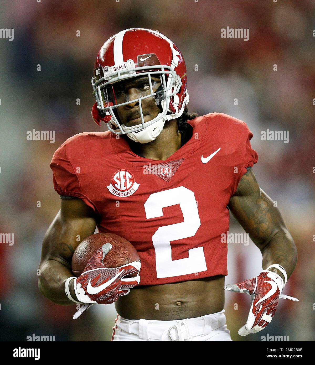Alabama defensive back Tony Brown (2) runs the ball before an NCAA college  football game, Saturday, Nov. 4, 2017, in Tuscaloosa, Ala. (AP Photo/Brynn  Anderson Stock Photo - Alamy