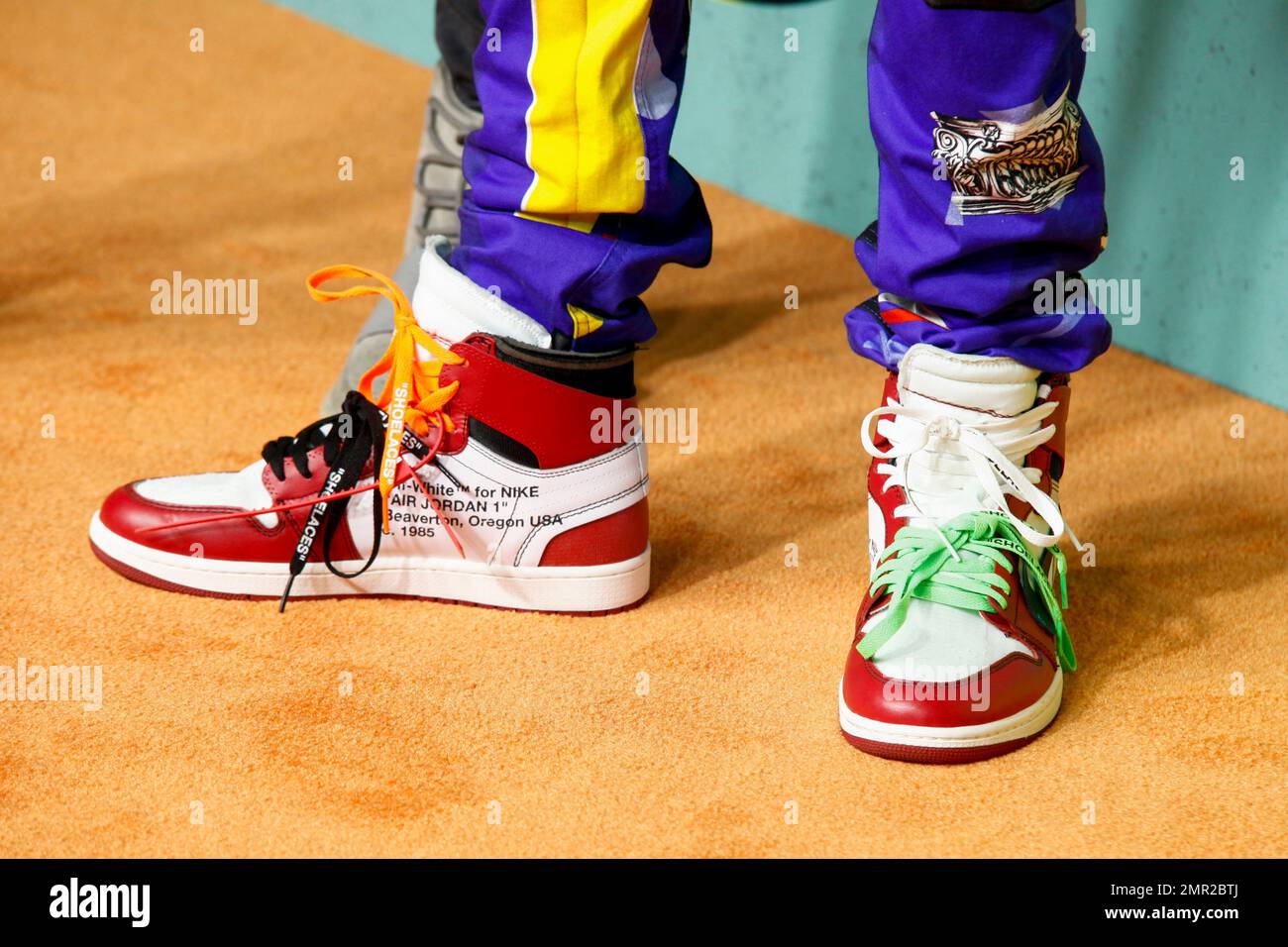 Mateo Bowles of Ayo & Teo wears Air Jordan sneakers at the Nickelodeon Halo  Awards at Pier 36 on Saturday, Nov. 4, 2017, in New York. (Photo by Andy  Kropa/Invision/AP Stock Photo -