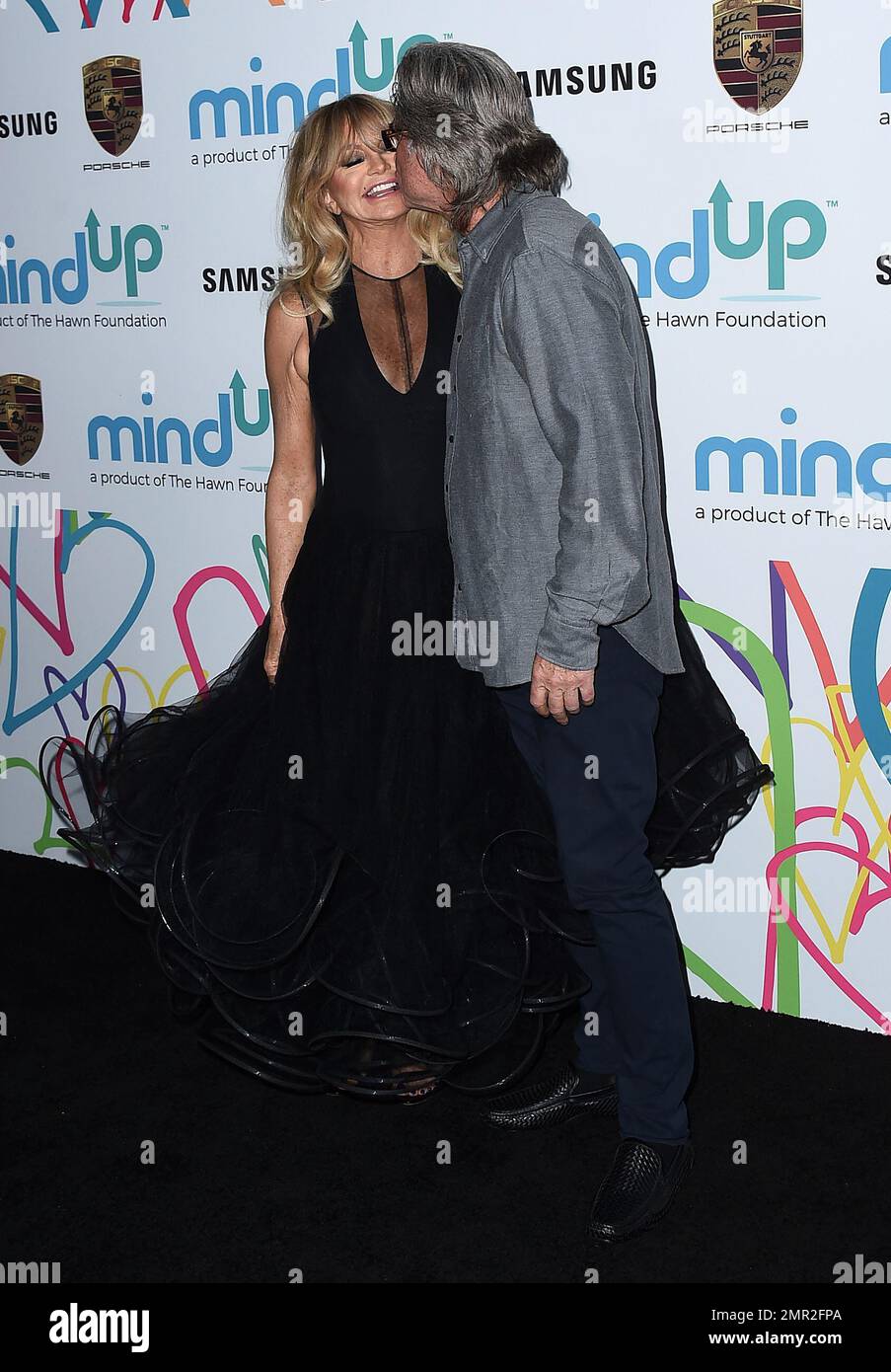 Goldie Hawn, left, and Kurt Russell arrive at the 2017 Goldie's Love In