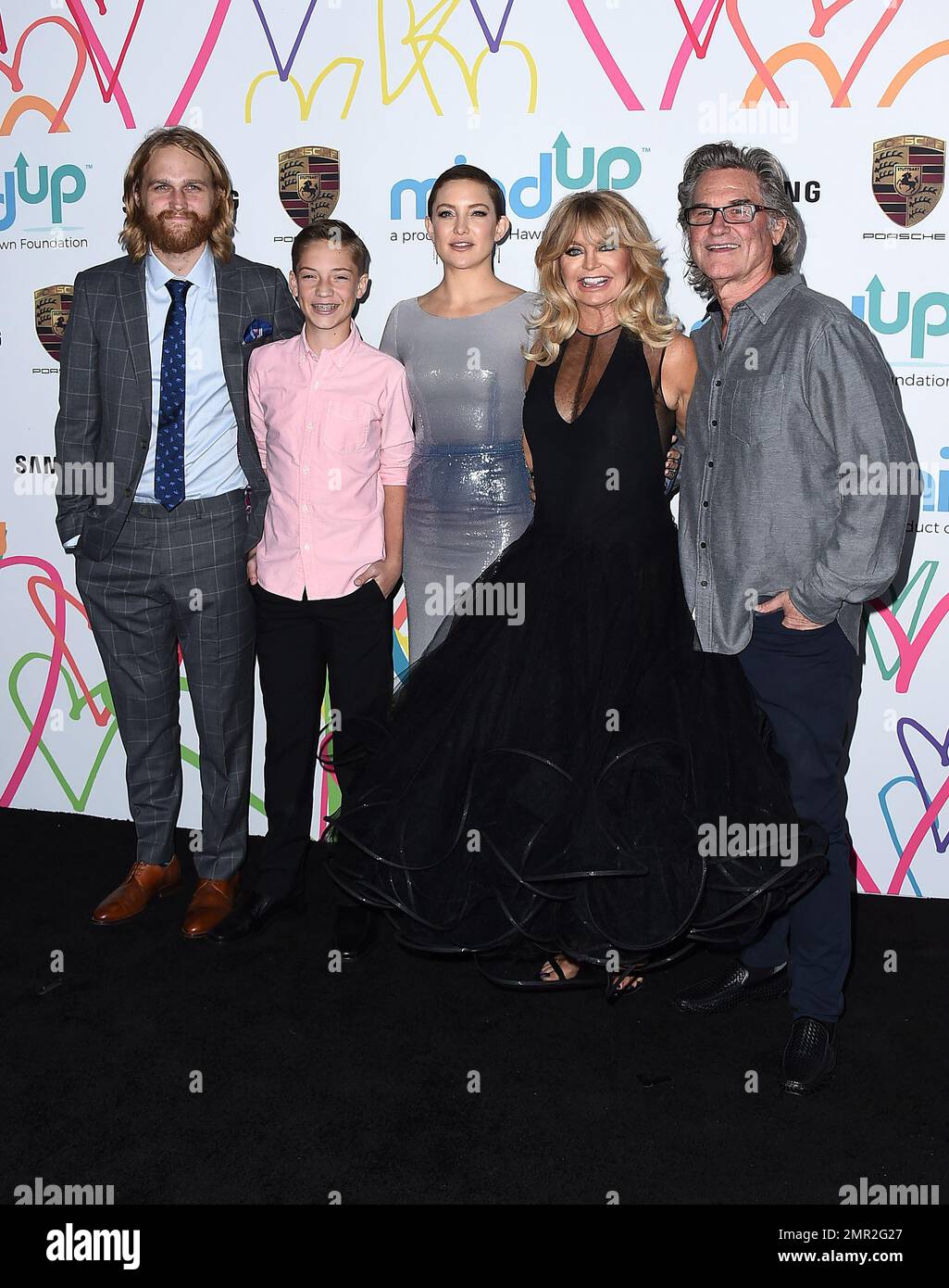 Wyatt Russell, Ryder Robinson, Kate Hudson, Goldie Hawn and Kurt Russell  arrives at the 2017 Goldie's Love In For Kids at a private residence on  Friday, Nov. 3, 2017 in Beverly Hills,
