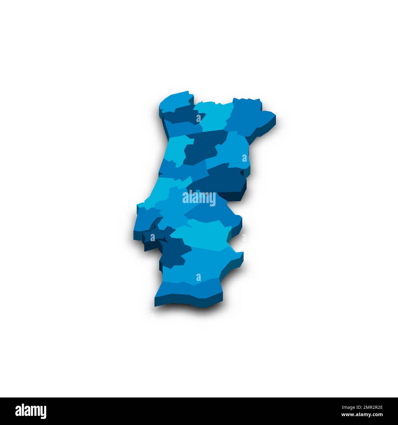 Portugal political map of administrative divisions Stock Vector