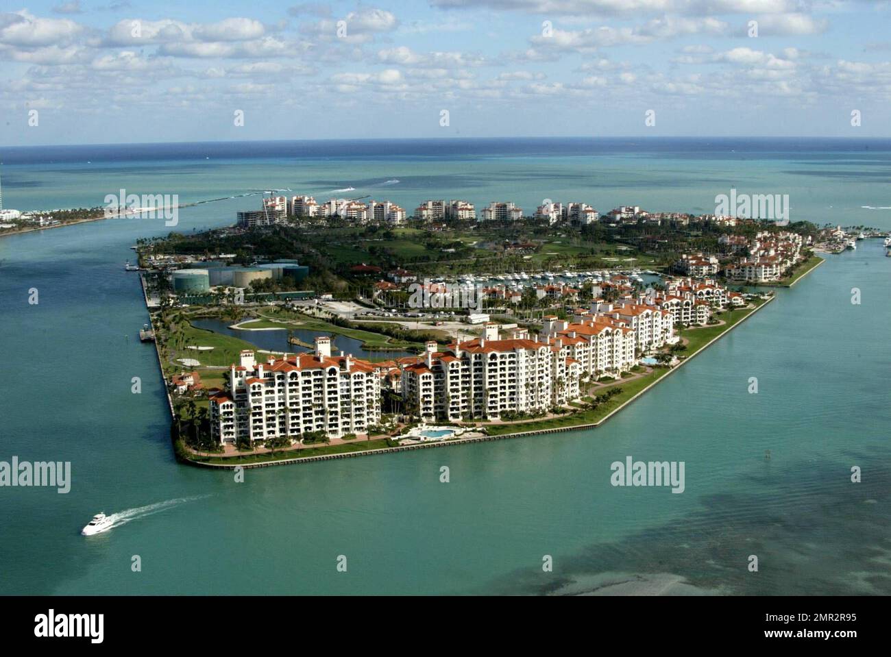 Aerial photo of Fisher Island, Miami, FL, 1/27/06 Stock Photo Alamy