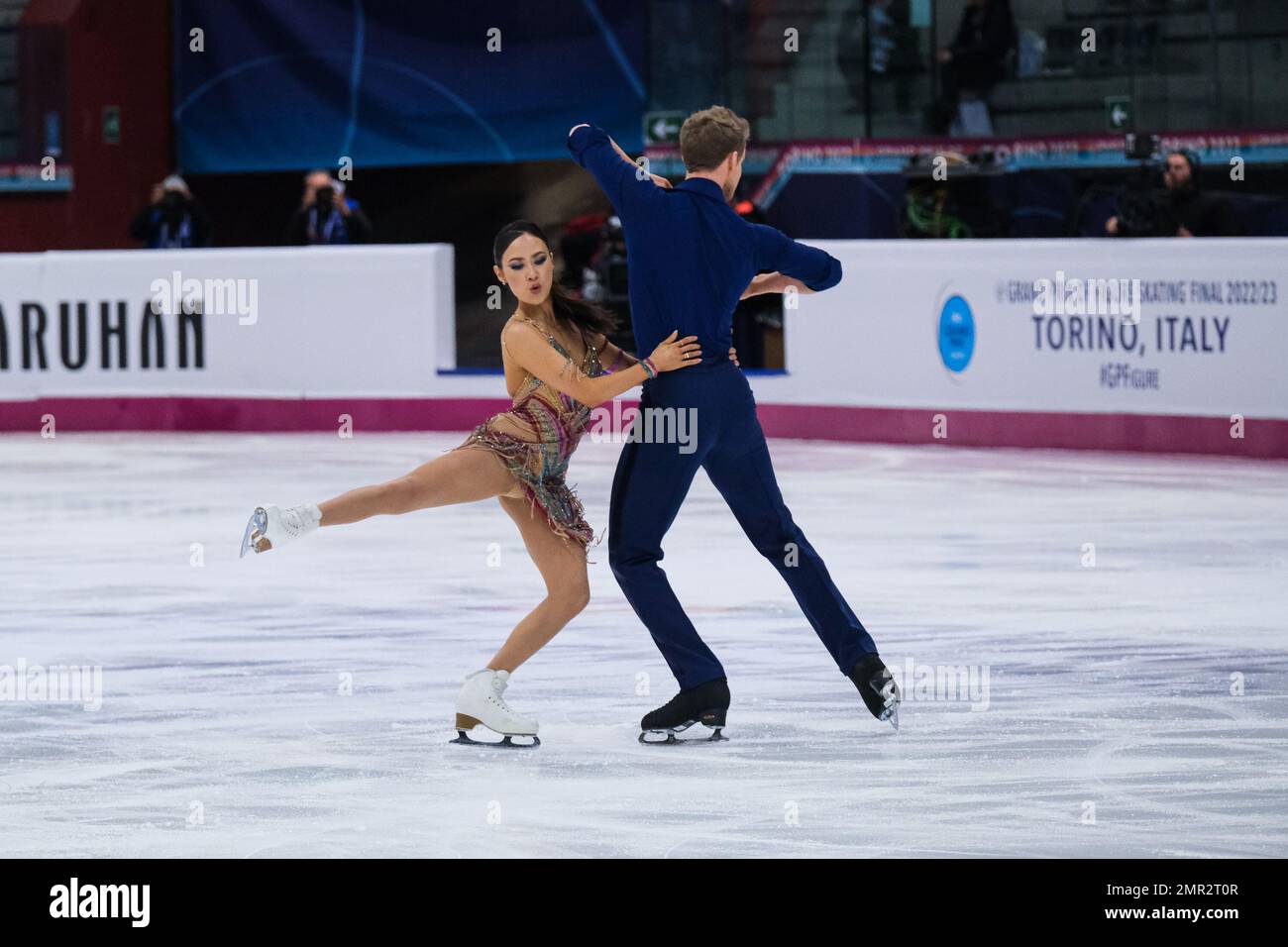 Madison Chock and Evan Bates (USA) perform during the Senior Ice Dance Rhythm Dance of the ISU