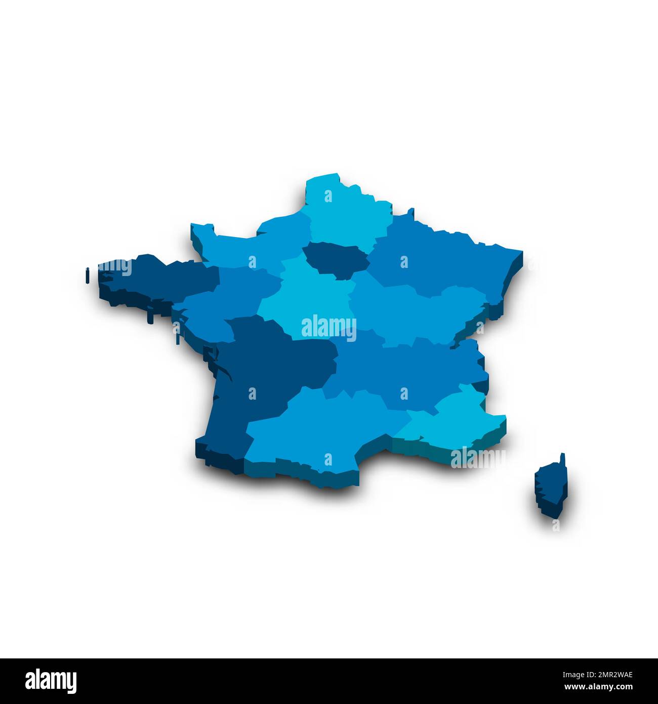 France political map of administrative divisions Stock Vector