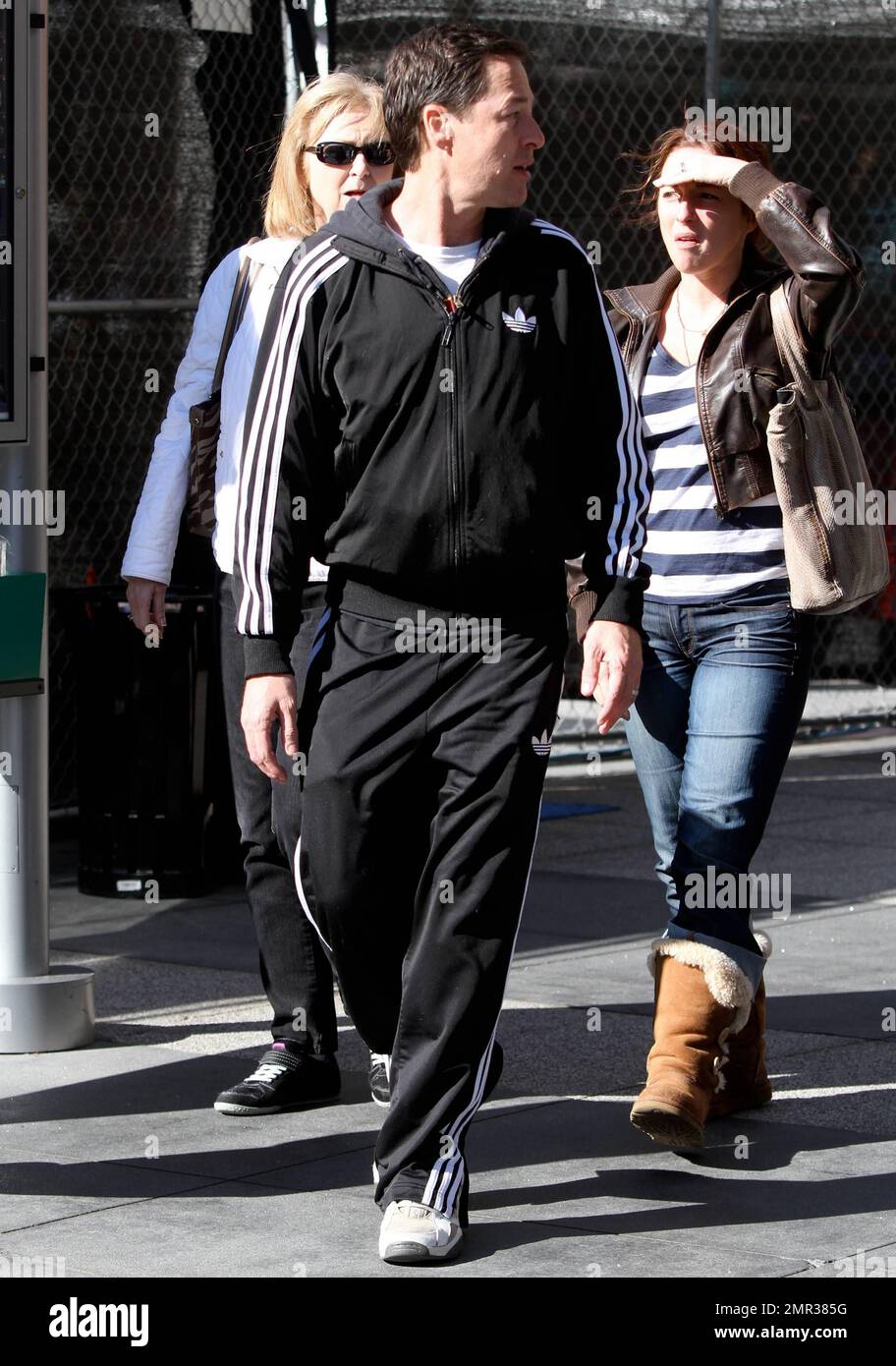 EXCLUSIVE!! Actor French Stewart was spotted out and about in downtown L.A. while wearing a black Adidas jogging suit. Los Angeles, CA. 10th November 2012. Stock Photo