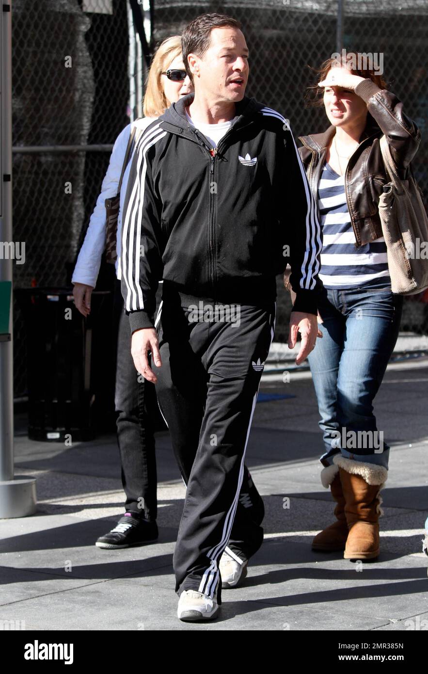 EXCLUSIVE!! Actor French Stewart was spotted out and about in downtown L.A. while wearing a black Adidas jogging suit. Los Angeles, CA. 10th November 2012. Stock Photo