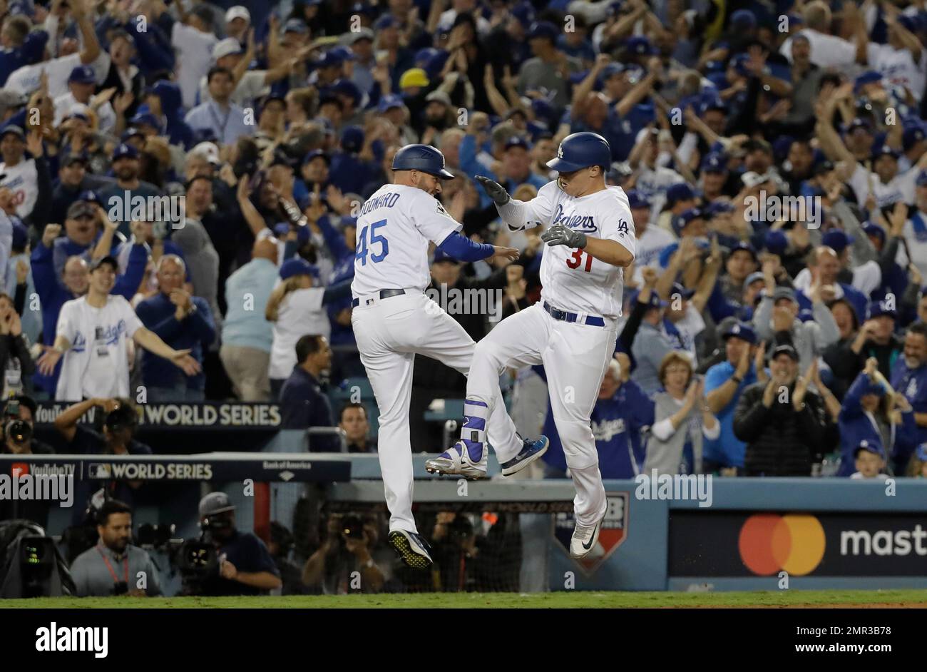 2017 World Series Game 1 - Houston Astros at Los Angeles Dodgers: Joc  Pederson #31 Game-Used Jersey