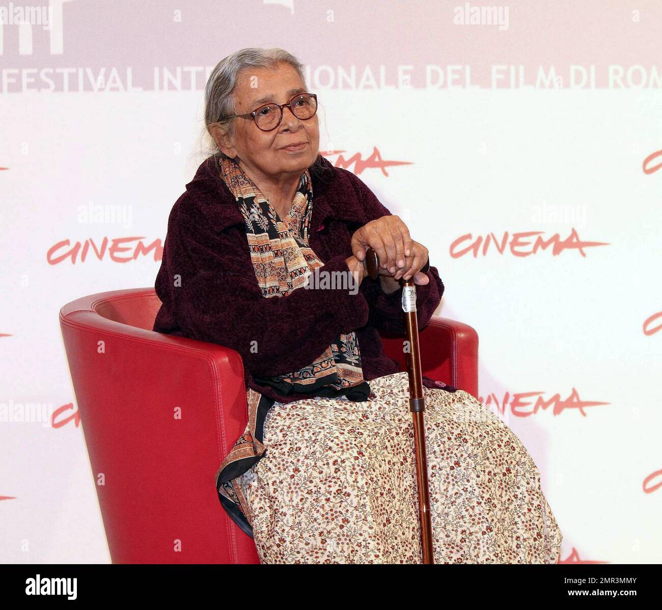 Mahasweta Devi at the 'Gangor' photocall during The 5th International Rome Film in Rme, Italy. 10/30/10.      . Stock Photo