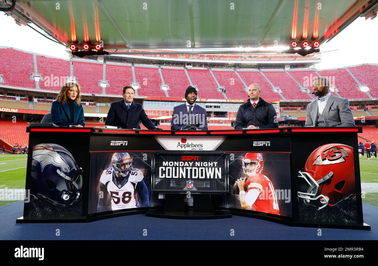 ESPN's Monday Night Football presenters from left Suzy Kolber, Steve