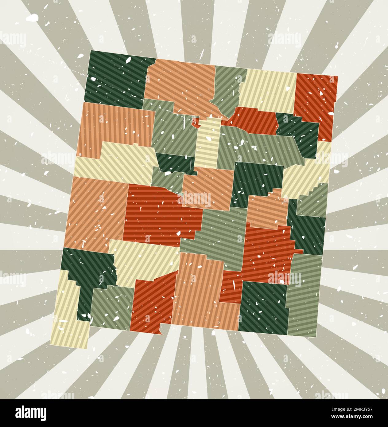 New Mexico vintage map. Grunge poster with map of the us state in retro ...