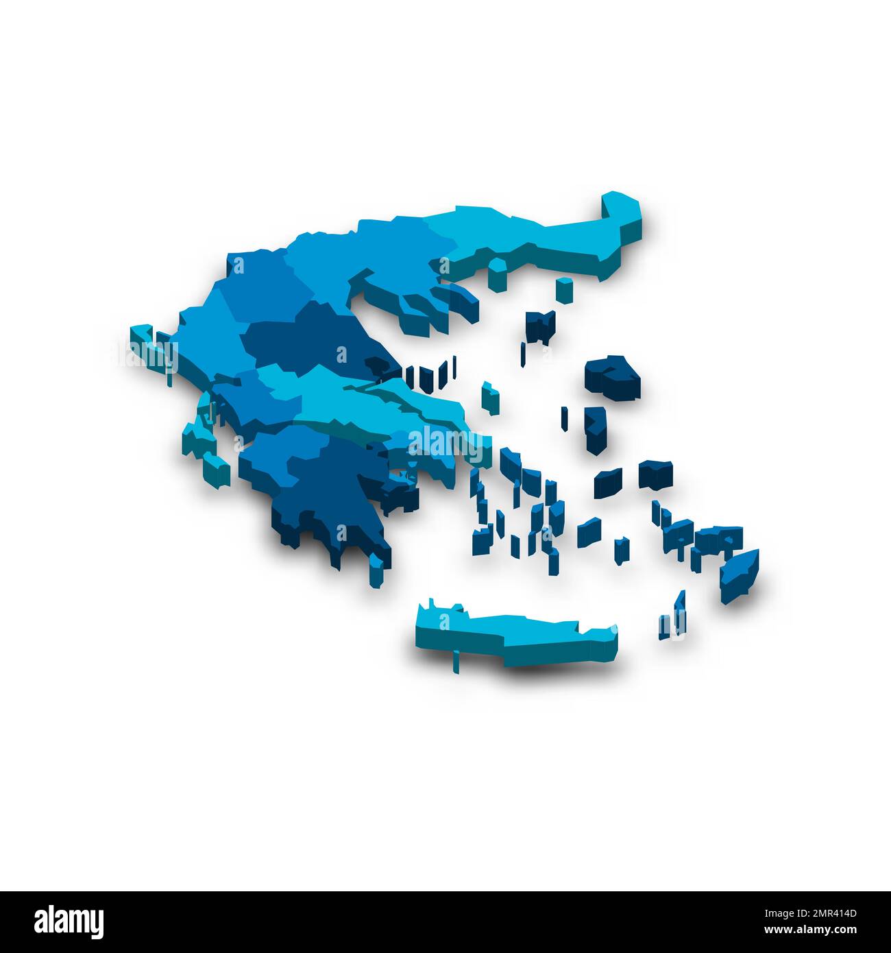 Greece political map of administrative divisions Stock Vector Image