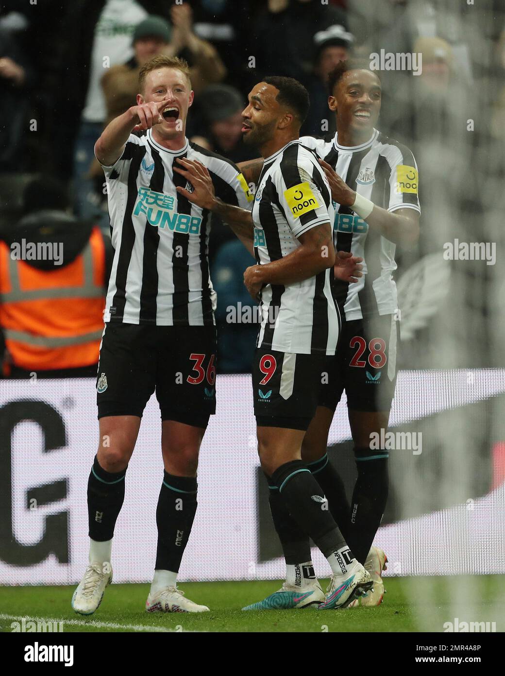 Newcastle United's Sean Longstaff Celebrates With His Team Mates After ...