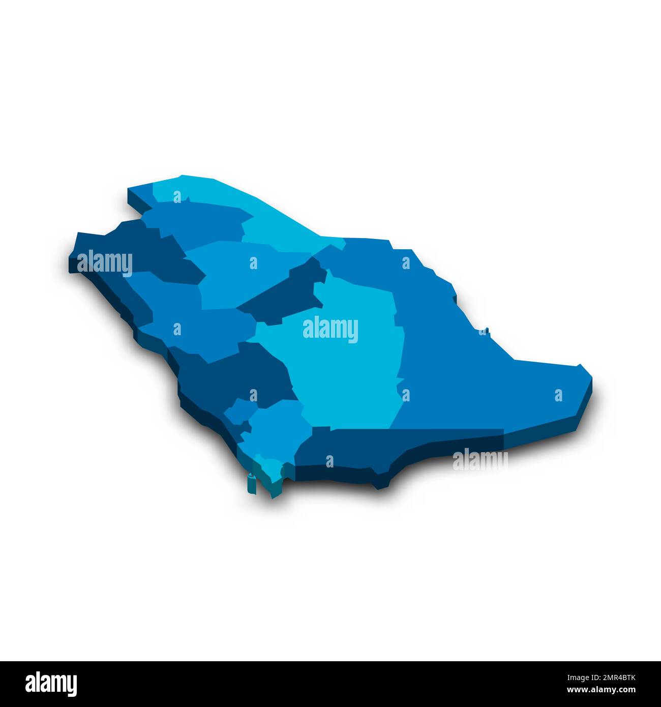 Saudi Arabia political map of administrative divisions Stock Vector