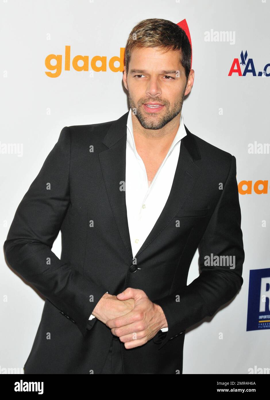Ricky Martin, who received the Vito Russo Award, poses for
