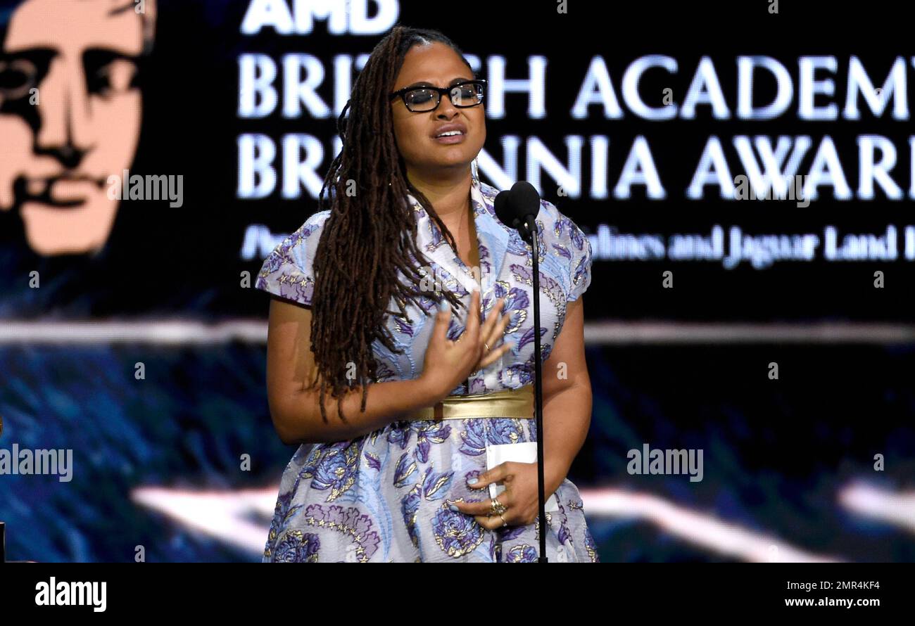 Ava DuVernay accepts the John Schlesinger award for excellence in