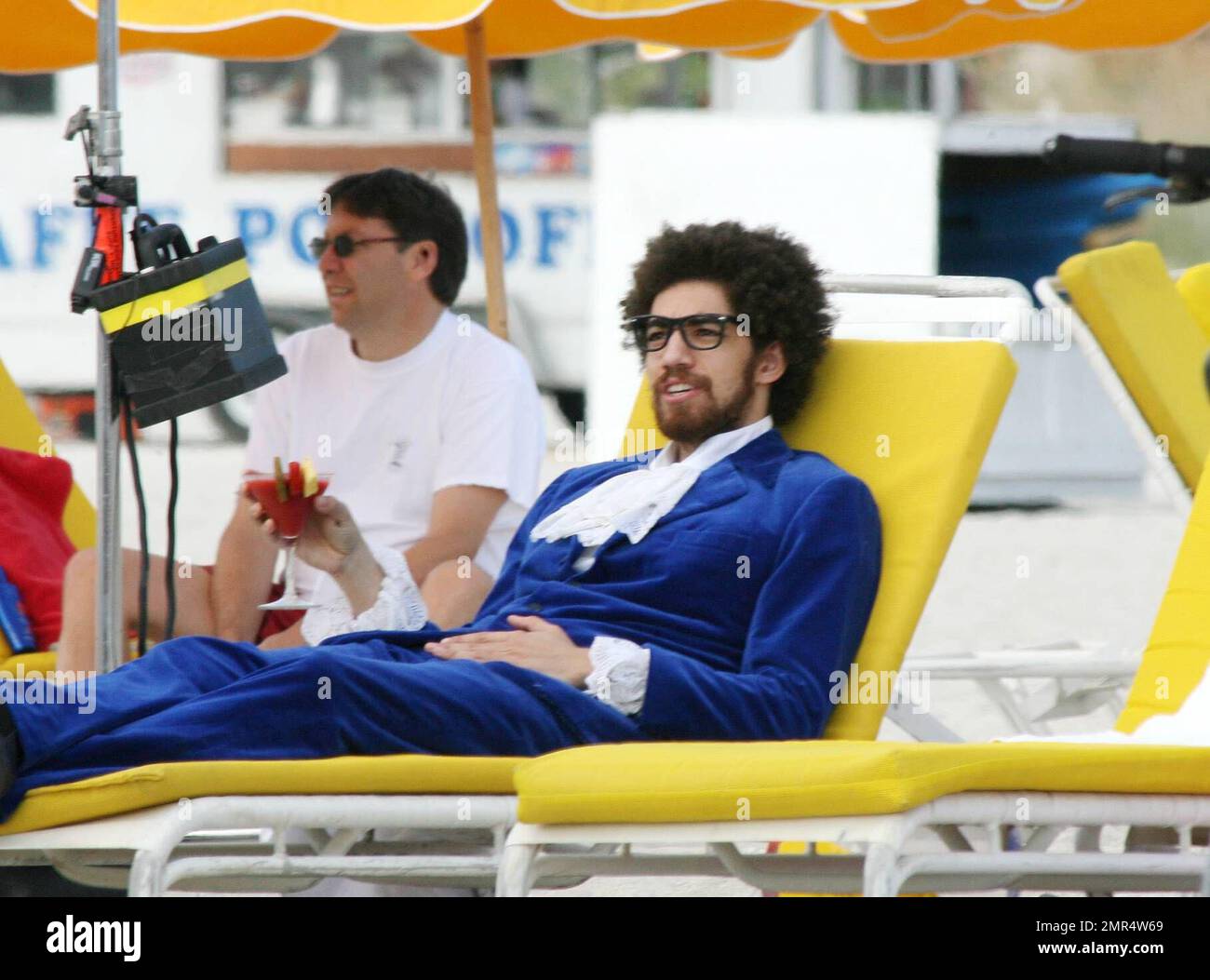 Gnarls Barkley hit Miami Beach for a photo shoot. The Crazy pair posed as Austin Powers and Dr Evil while sipping cocktails and playing with beach toys before heading off to play at Miami's all day Bang Festival, 11/11/06 Stock Photo