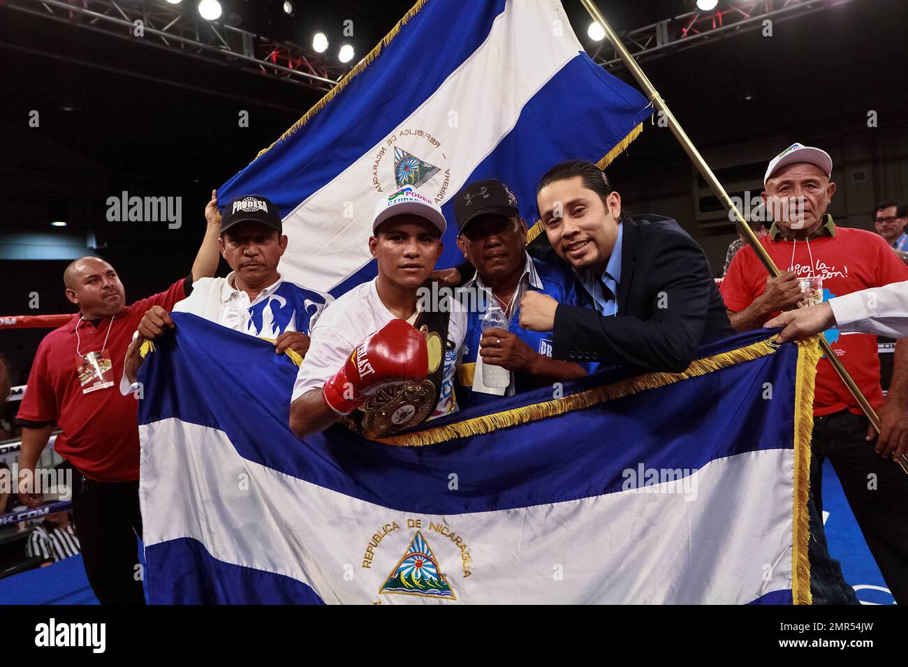 Junior flyweight Roman ÒChocolatitoÓ Gonzalez successfully defended his WBA world title belt with a fourth round technical knockout over Ramon Garcia at the Fairplex in Pomona. Los Angeles, CA. 28th April 2012. . Stock Photo