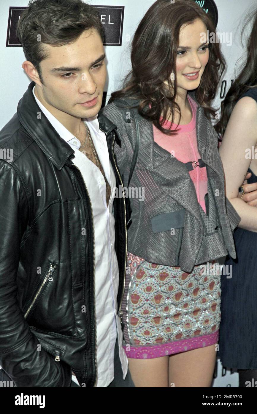 Ed Westwick and Leighton Meester attends the celebration of "You Know You Want It" By Eric Daman, costume designer for "Gossip Girl" in New York, NY. 1/12/10.    . Stock Photo