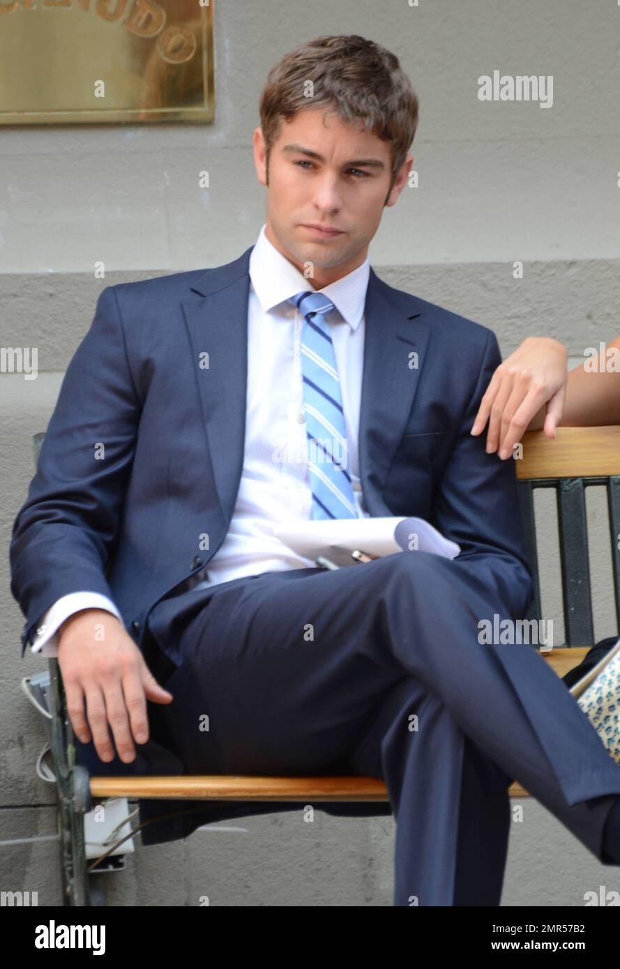 Chace Crawford films scenes on the set of 'Gossip Girl' in New York, NY. 17th July 2012. Stock Photo