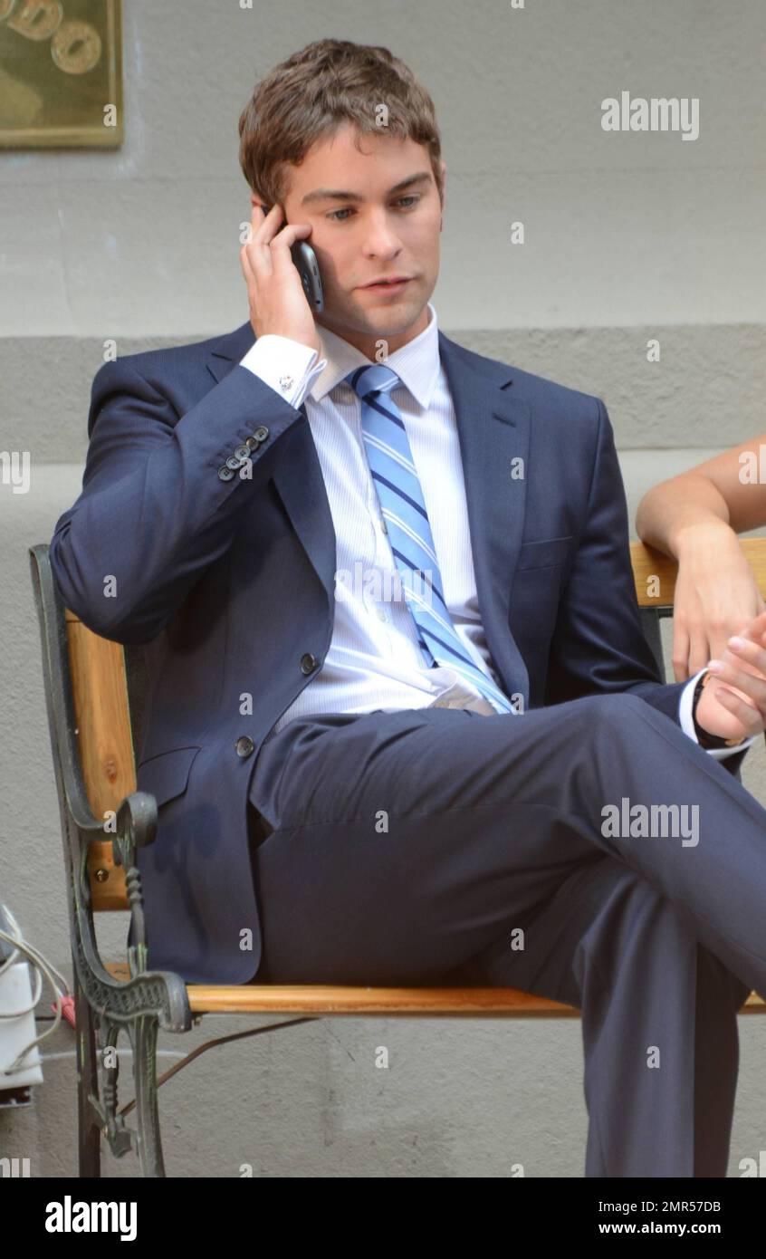 Chace Crawford films scenes on the set of 'Gossip Girl' in New York, NY. 17th July 2012.   . Stock Photo