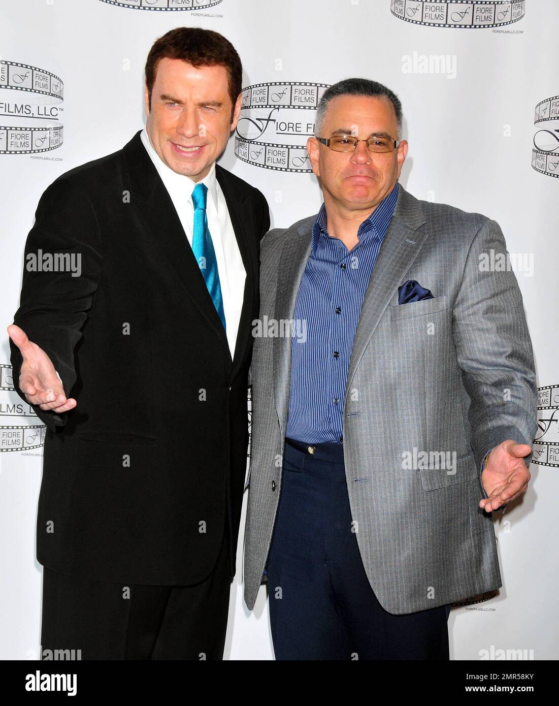 John Travolta and John Gotti, Jr. at the Gotti press conference at the Sheraton New York Hotel and Towers. New York, NY. 4/12/11. Stock Photo