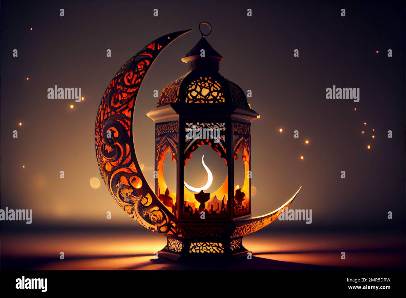 An AIgenerated illustration of a lamp in the shape of a moon for