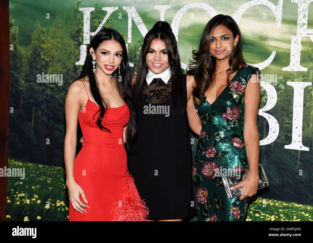 Saleka Shyamalan, left, Shivani Shyamalan and Ishana Shyamalan attend