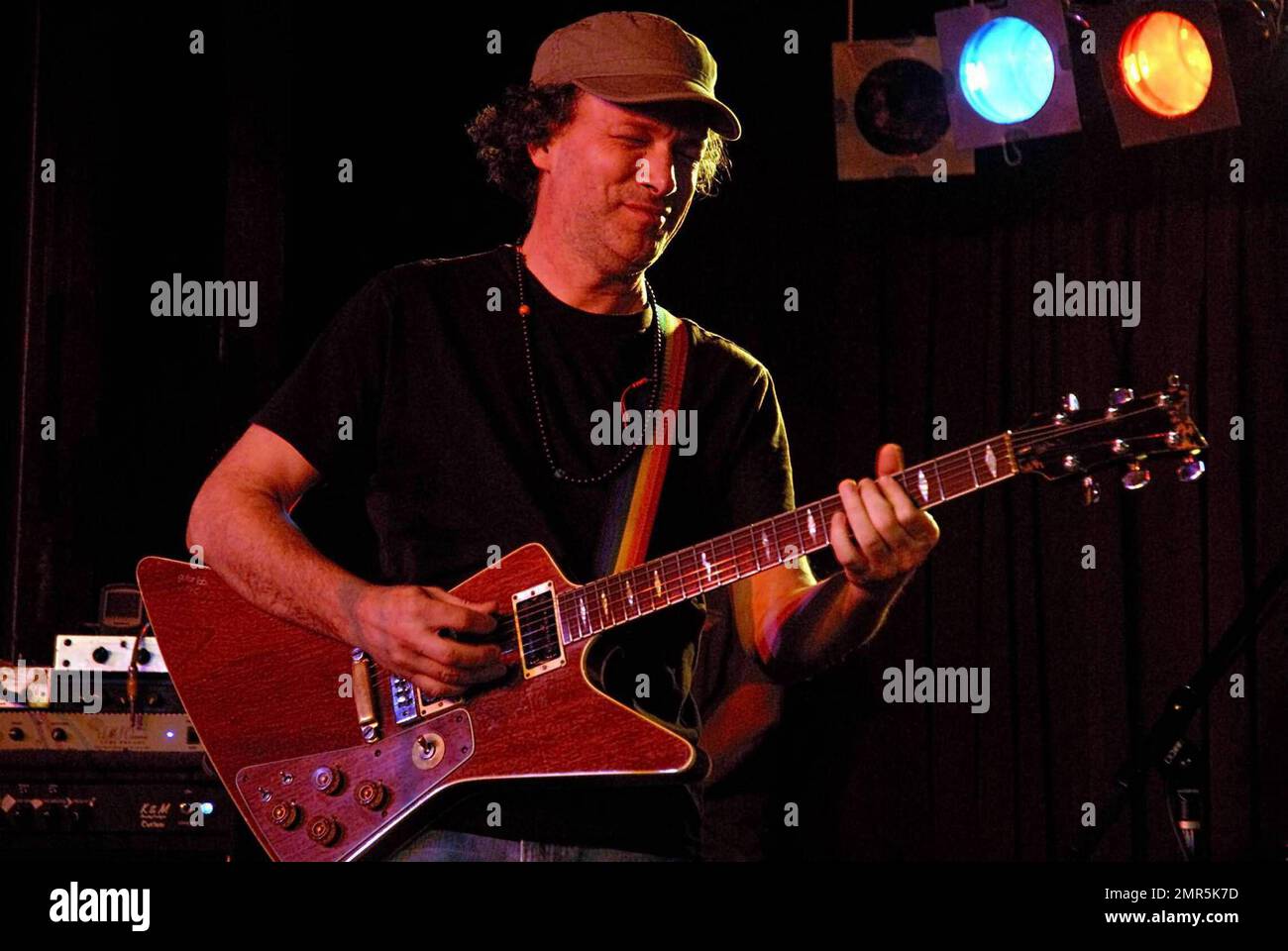 Steve Kimock, also known as the "Guitar Monk" for his relentless pursuit of  the art of guitar, performs live with his band Crazy Engine at B.B. King's  Blues Club in New York,
