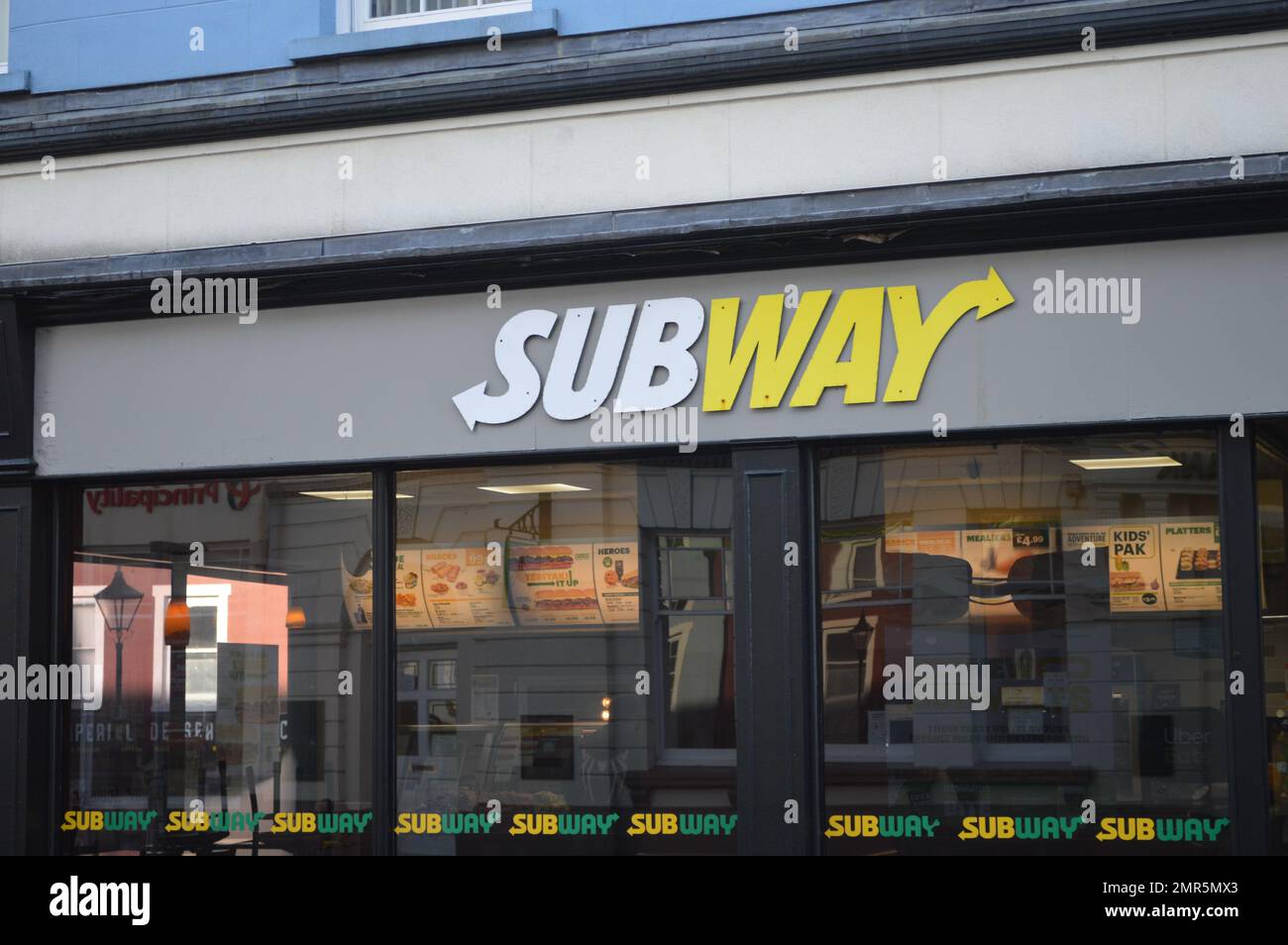 26th January 2023, Haverfordwest, Wales, United Kingdom. Subway outlet. Stock Photo