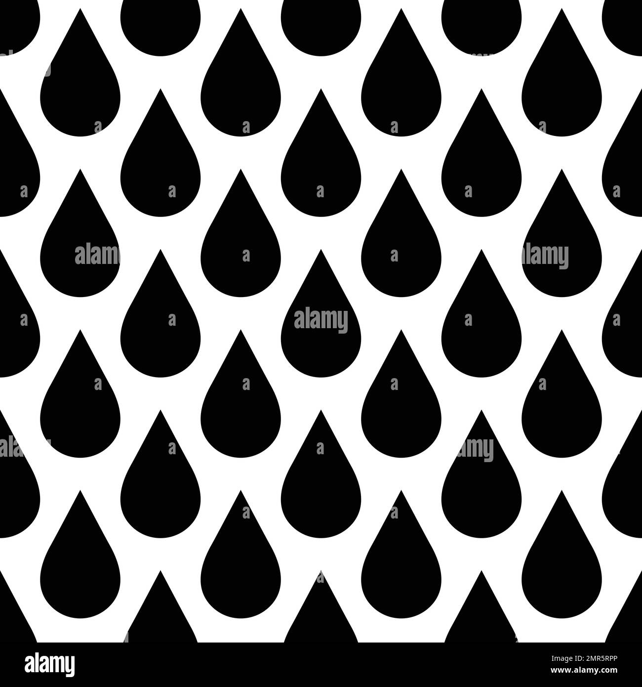 Black rain drop seamless pattern background. Water and bad weather