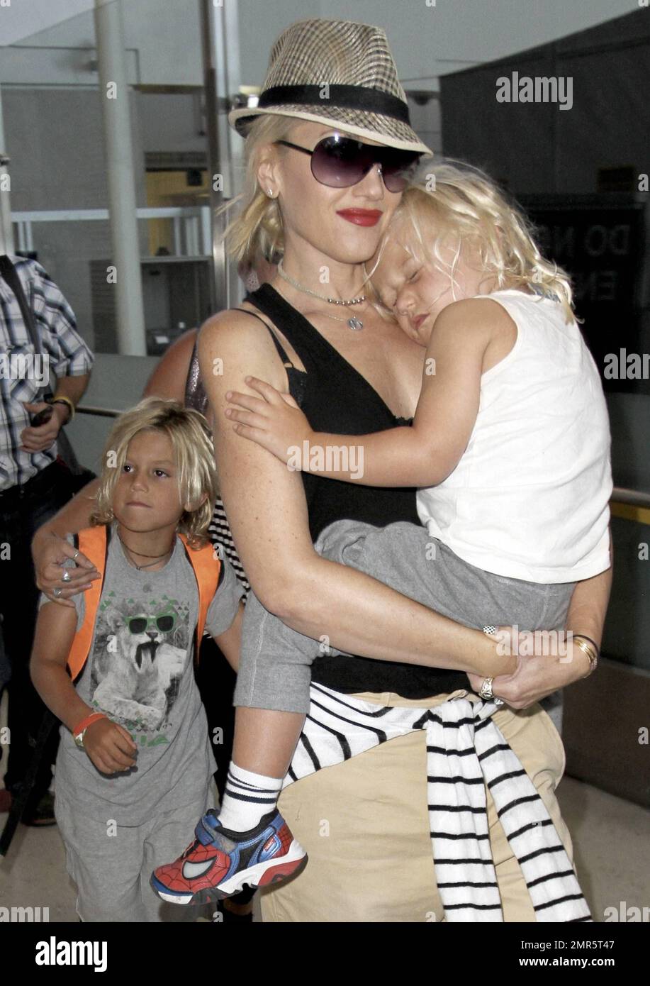 After a family holiday in Palm Beach, Florida, Gwen Stefani arrives at