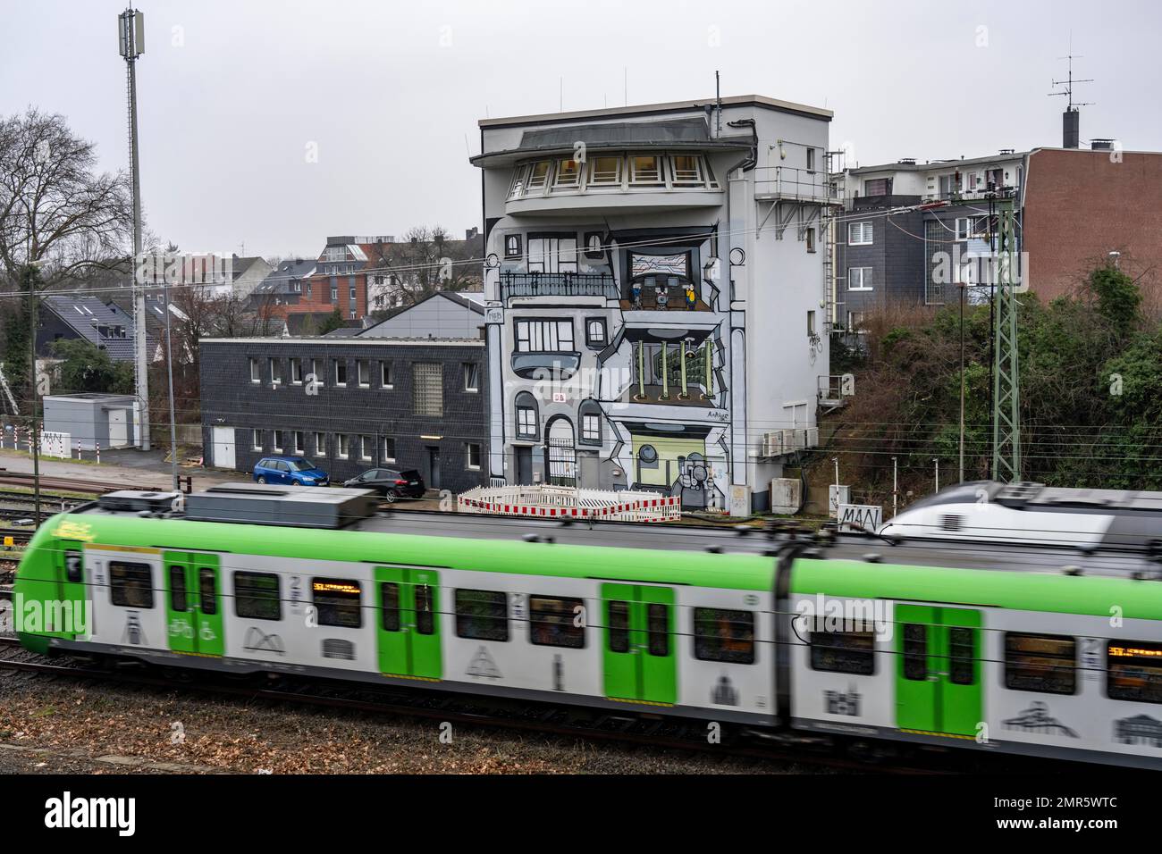 The Deutsche Bahn AG signal box in MülheimStyrum, controls train traffic on one of the busiest