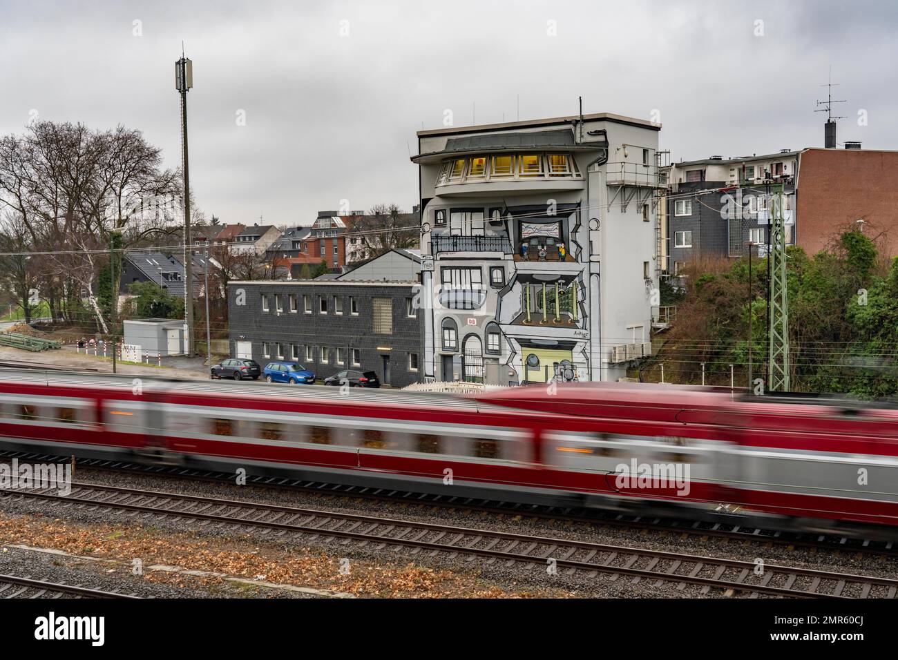 The Deutsche Bahn AG signal box in MülheimStyrum, controls train traffic on one of the busiest