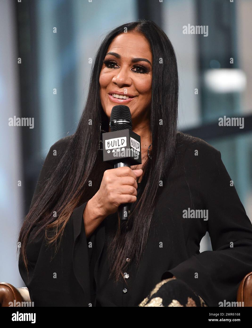 Musician Sheila E. participates in the BUILD Speaker Series to discuss her  new album, "Iconic: Message 4 America", at AOL Studios on Monday, Oct. 23,  2017, in New York. (Photo by Evan