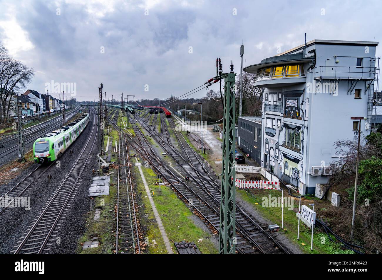 The Deutsche Bahn AG signal box in MülheimStyrum, controls train traffic on one of the busiest
