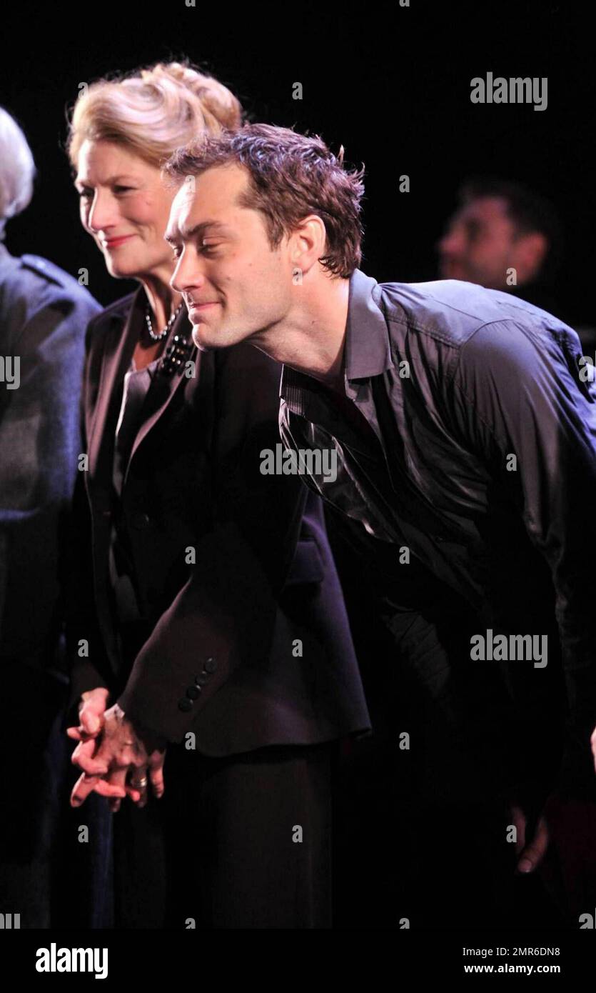 Actor Jude Law performs on the opening night of Hamlet
