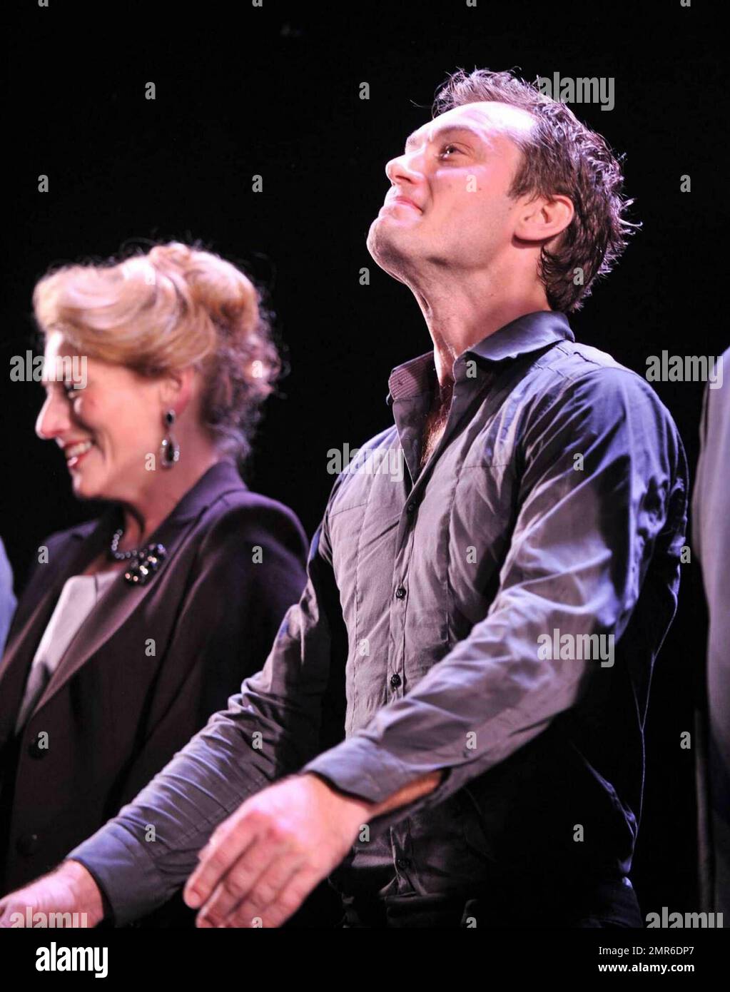 Actor Jude Law performs on the opening night of Hamlet