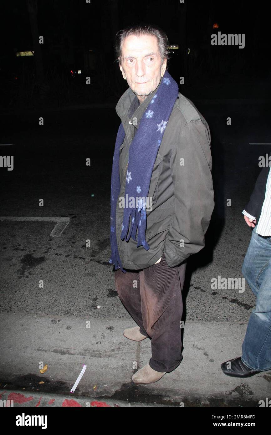 Actor Harry Dean Stanton, wearing his usual outfit, is photographed outside Dan Tana's. Los Angeles, CA. 8/15/08. Stock Photo