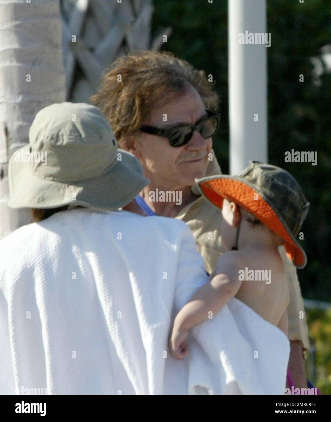 Exclusive!! Harvey Keitel enjoys an afternoon on Miami Beach with wife Daphne and 2 yr old son