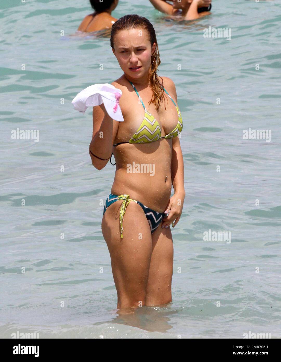 Hayden Panettiere spends Labour Day weekend with friends wearing a colorful  bikini and taking a dip in the ocean near her fiancé's beach home.  Hollywood Beach, FL. 1st September 2013 . Tel