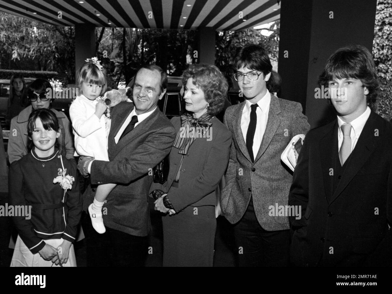 Bob Newhart and with wife Ginny and their children at the Beverly Hills ...