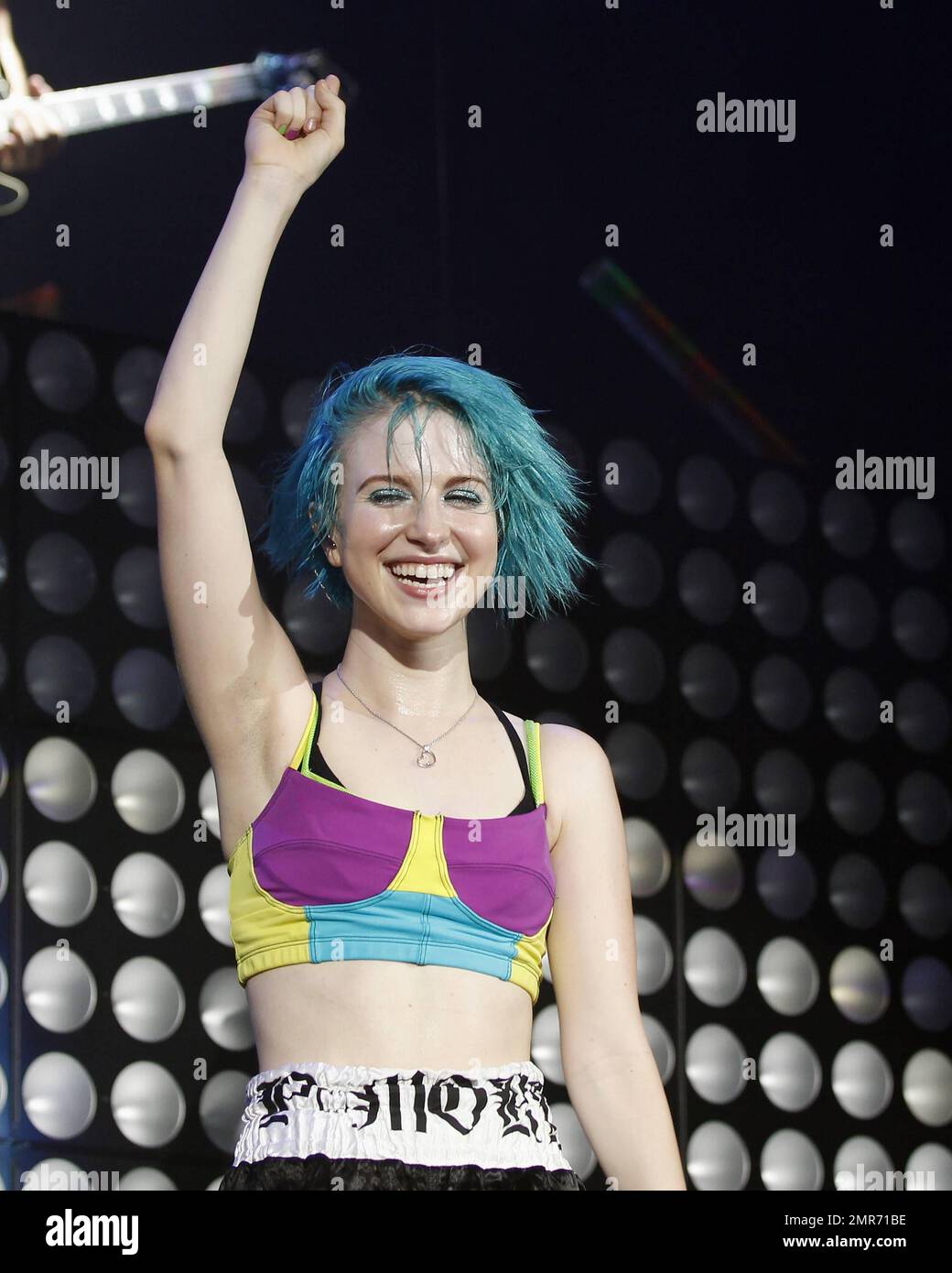 Hayley Williams of ‘Paramore’ hits the stage of the Cruzan Amphitheatre for a live performance in West Palm Beach, FL. July 25, 2014. Stock Photo